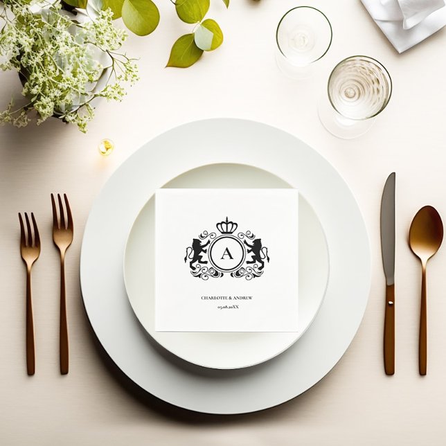 Kundenspezifisch Logo Monogramm Wappen Löwen  Napkin (Creator Uploaded)