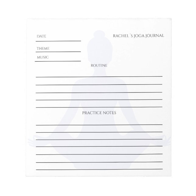 Kundenspezifischer Yoga Energie Wellness Notepad (Front)