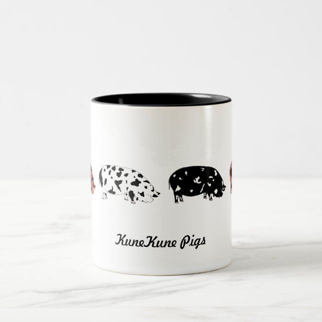 KuneKune Pigs Two-Tone Coffee Mug (Center)