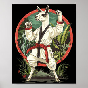 Kung Fu Alpaca Judo Jiu-Jitsu Nature Martial Arts Poster