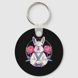 Kung Fu Alpaca Lotus Judo Jiu-Jitsu Martial Arts Key Ring