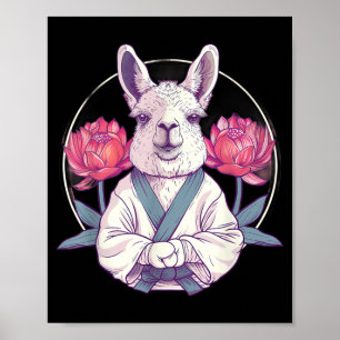 Kung Fu Alpaca Lotus Judo Jiu-Jitsu Martial Arts Poster