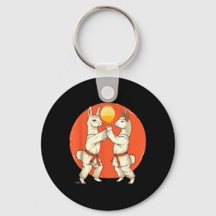 Kung Fu Alpaca Sunset Taekwondo Judo Jiu-Jitsu Key Ring