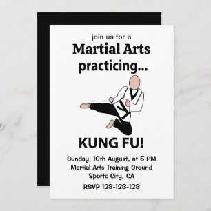 Kung Fu Black Belt Martial Arts Invitation