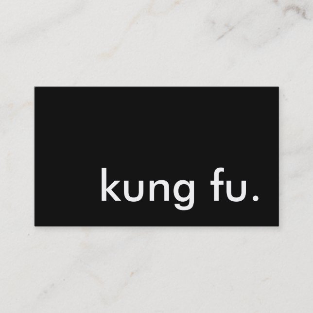 kung fu. business card (Front)