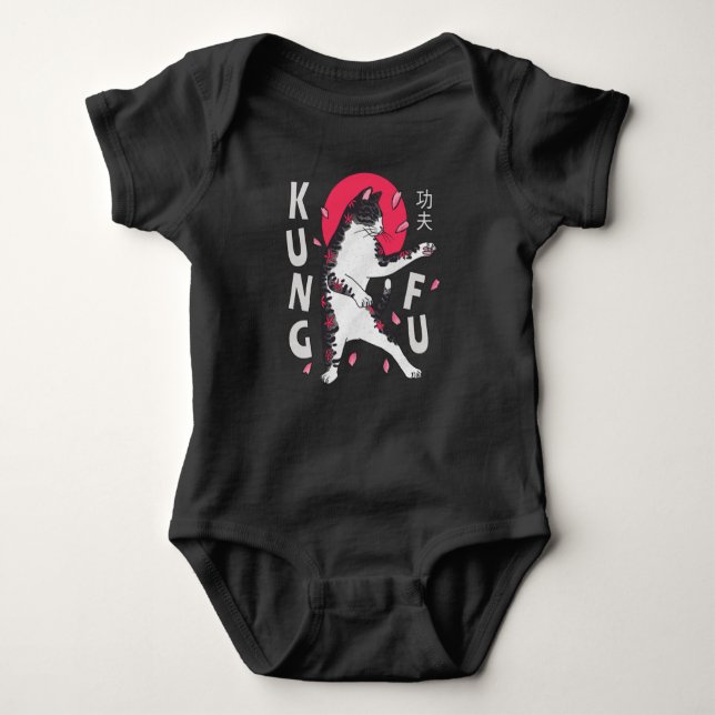 Kung Fu Cat Baby Bodysuit (Front)