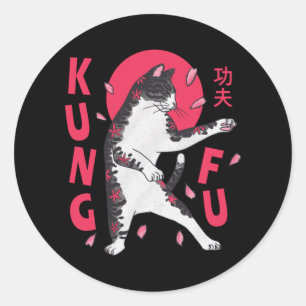 Kung Fu Cat Classic Round Sticker