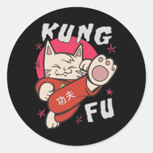 Kung Fu Cat Classic Round Sticker
