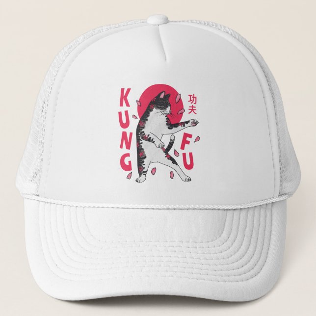 Kung Fu Cat Trucker Hat (Front)