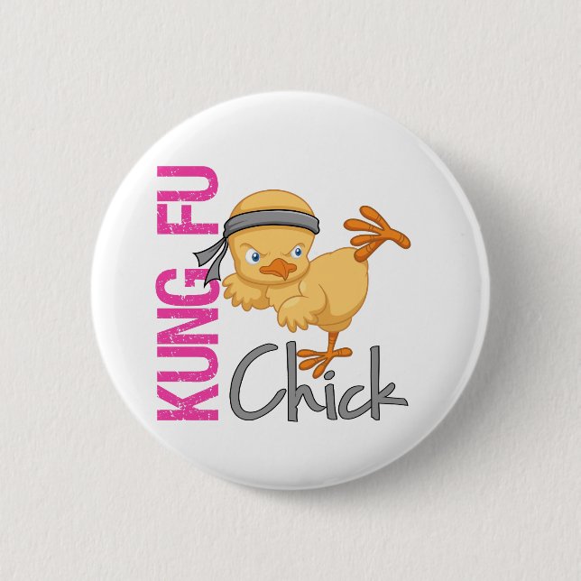 Kung Fu Chick 6 Cm Round Badge (Front)