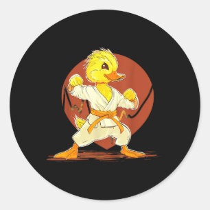 Kung Fu Duck Judo Duck Mma Taekwondo Duck Martial Classic Round Sticker