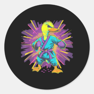 Kung Fu Duck Martial Arts Judo Duck Mma Taekwondo Classic Round Sticker