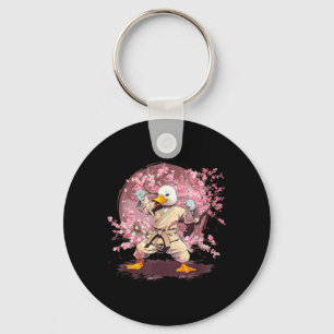 Kung Fu Duck Martial Arts Sakura Tree Taekwondo Key Ring