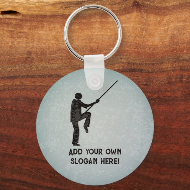 Kung Fu Fighting Technique - own text both sides Key Ring (Front)