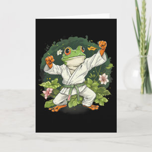 Kung Fu Frog Martial Arts Floral Taekwondo Kickbox Card