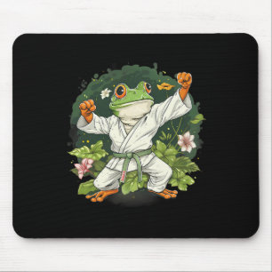 Kung Fu Frog Martial Arts Floral Taekwondo Kickbox Mouse Pad