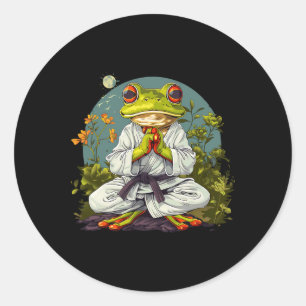 Kung Fu Frog Nature Taekwondo Kickboxing Frog Mart Classic Round Sticker