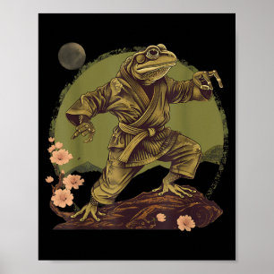 Kung Fu Frog Taekwondo Kickboxing Frog Martial Poster