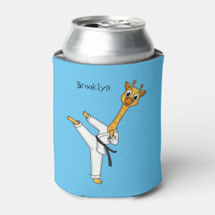 Kung Fu giraffe cartoon illustration Can Cooler