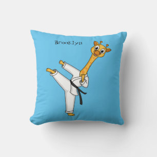 Kung Fu giraffe cartoon illustration Cushion