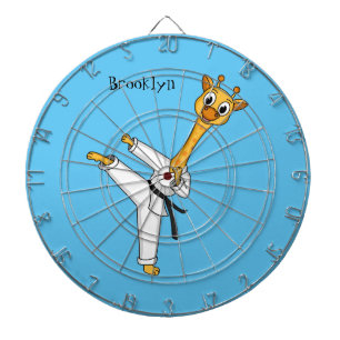 Kung Fu giraffe cartoon illustration Dartboard