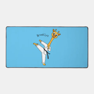 Kung Fu giraffe cartoon illustration Desk Mat