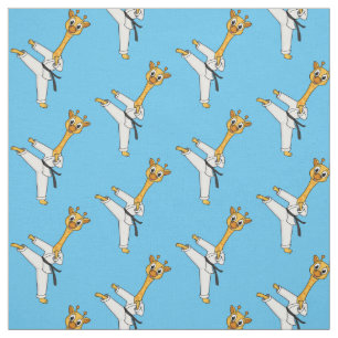 Kung Fu giraffe cartoon illustration Fabric