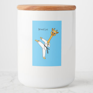 Kung Fu giraffe cartoon illustration Food Label