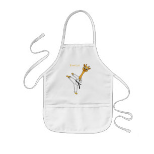 Kung Fu giraffe cartoon illustration  Kids Apron