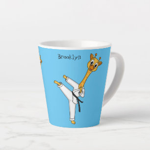 Kung Fu giraffe cartoon illustration Latte Mug