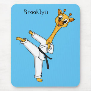Kung Fu giraffe cartoon illustration Mouse Pad