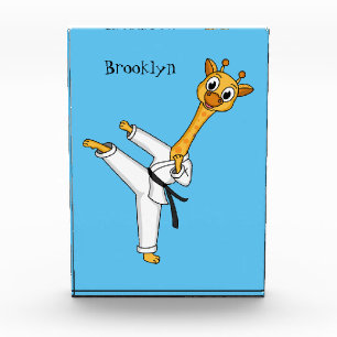 Kung Fu giraffe cartoon illustration Photo Block