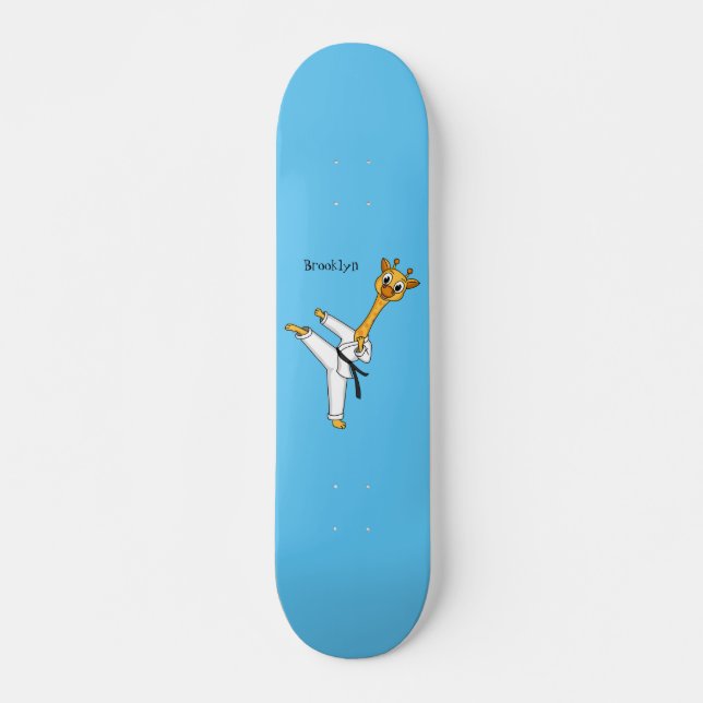 Kung Fu giraffe cartoon illustration  Skateboard (Front)