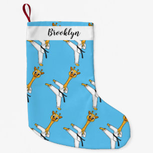 Kung Fu giraffe cartoon illustration Small Christmas Stocking