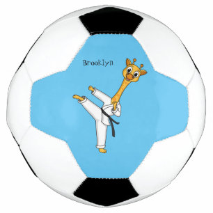 Kung Fu giraffe cartoon illustration Soccer Ball