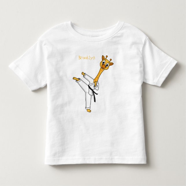 Kung Fu giraffe cartoon illustration Toddler T-Shirt (Front)