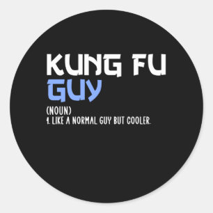kung fu guy classic round sticker