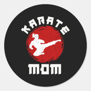 Kung Fu Karate Mum Black Belt Martial Arts Expert Classic Round Sticker