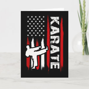 Kung Fu Karate Usa Flag Black Belt Martial Arts  Card