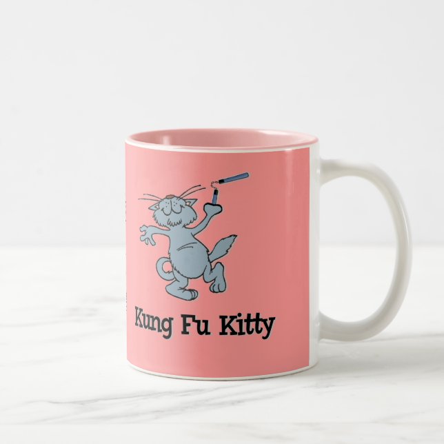 Kung Fu Kitty Two-Tone Coffee Mug (Right)
