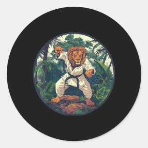Kung Fu Lion Forest Mma Kickboxing Judo Taekwondo Classic Round Sticker