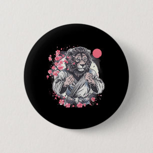 Kung Fu Lion Sakura Mma Kickboxing Judo Taekwondo 6 Cm Round Badge