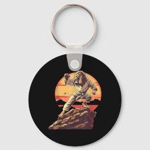 Kung Fu Lion Sunset Kickboxing Judo Taekwondo Lion Key Ring