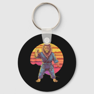 Kung Fu Lion Sunset MMA Kickboxing Judo Taekwondo Key Ring