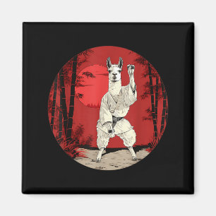 Kung Fu Llama Taekwondo Martial Arts Bamboo Forest Magnet