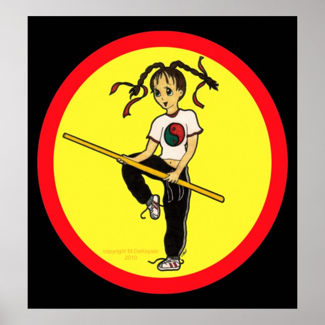 Kung-Fu Martial Arts Karate Manga Girl Poster (Front)