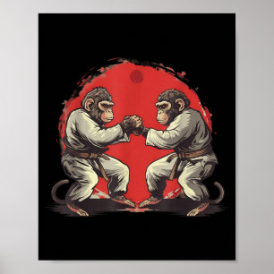 Kung Fu Monkey Kickboxing Jiu-Jitsu Taekwondo Poster