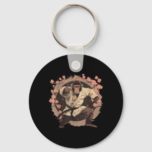 Kung Fu Monkey Sakura Tree Taekwondo Judo Martial Key Ring