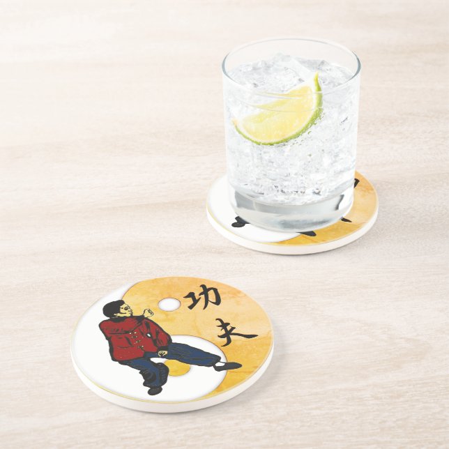 Kung Fu Sandstone Coaster (Side)