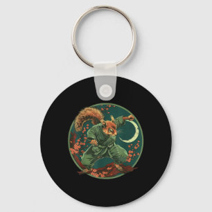 Kung Fu Squirrel Sakura Tree Mma Taekwondo Martial Key Ring